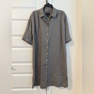 Tahari shirt dress in grey/taupe Size Medium